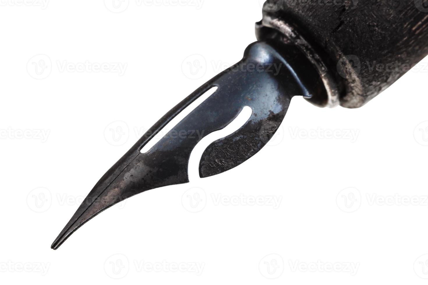 black sharp nib of drawing pen close up photo
