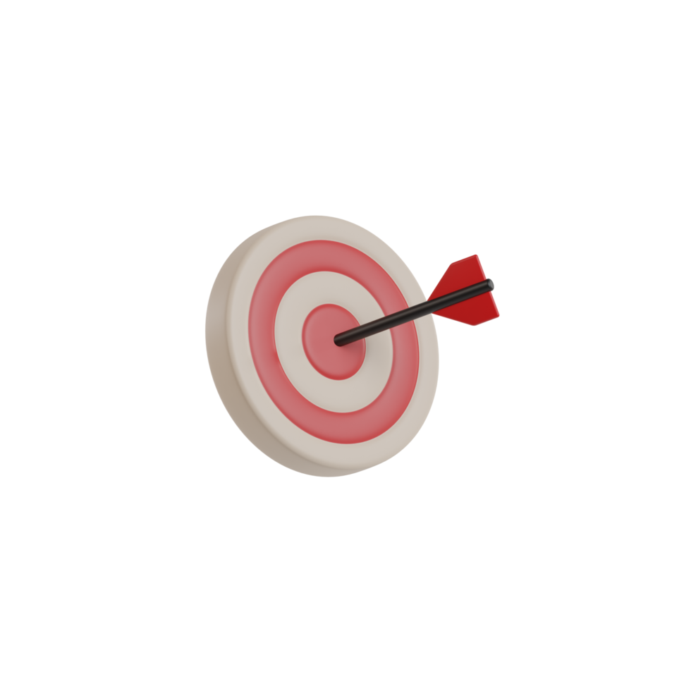 3D isolierte Dartscheibe und Pfeil png