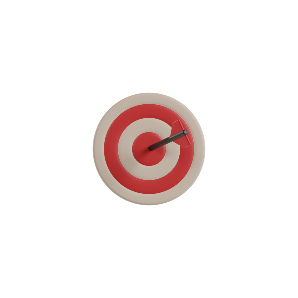 3D Isolated Dart Board And Arrow png