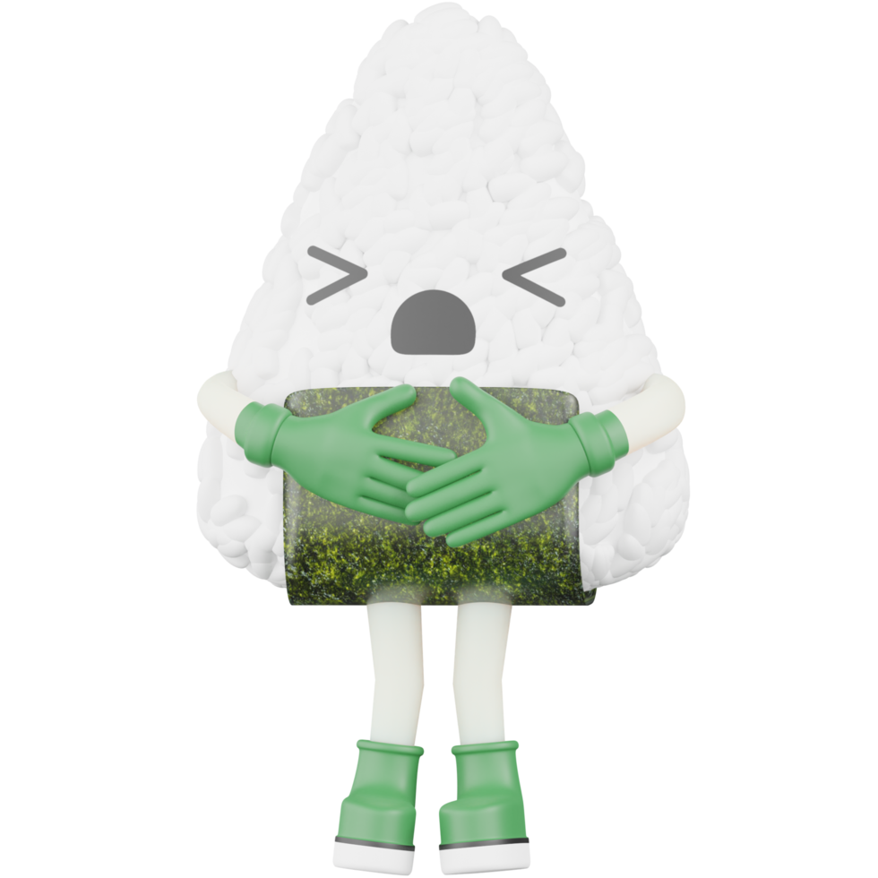 3D Isolated Japanese Onigiri png