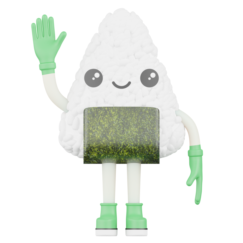 3D Isolated Japanese Onigiri png