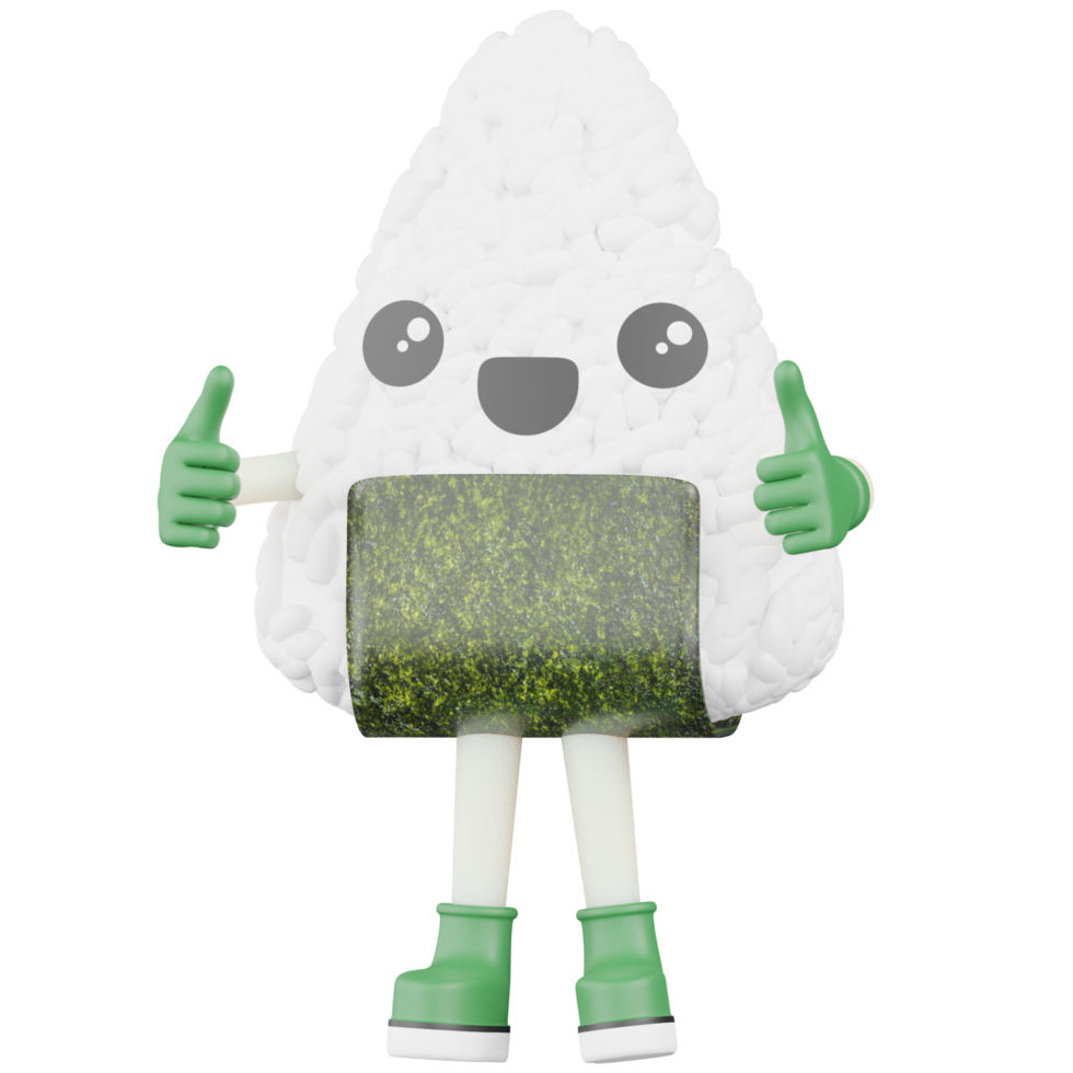 3D Isolated Japanese Onigiri png