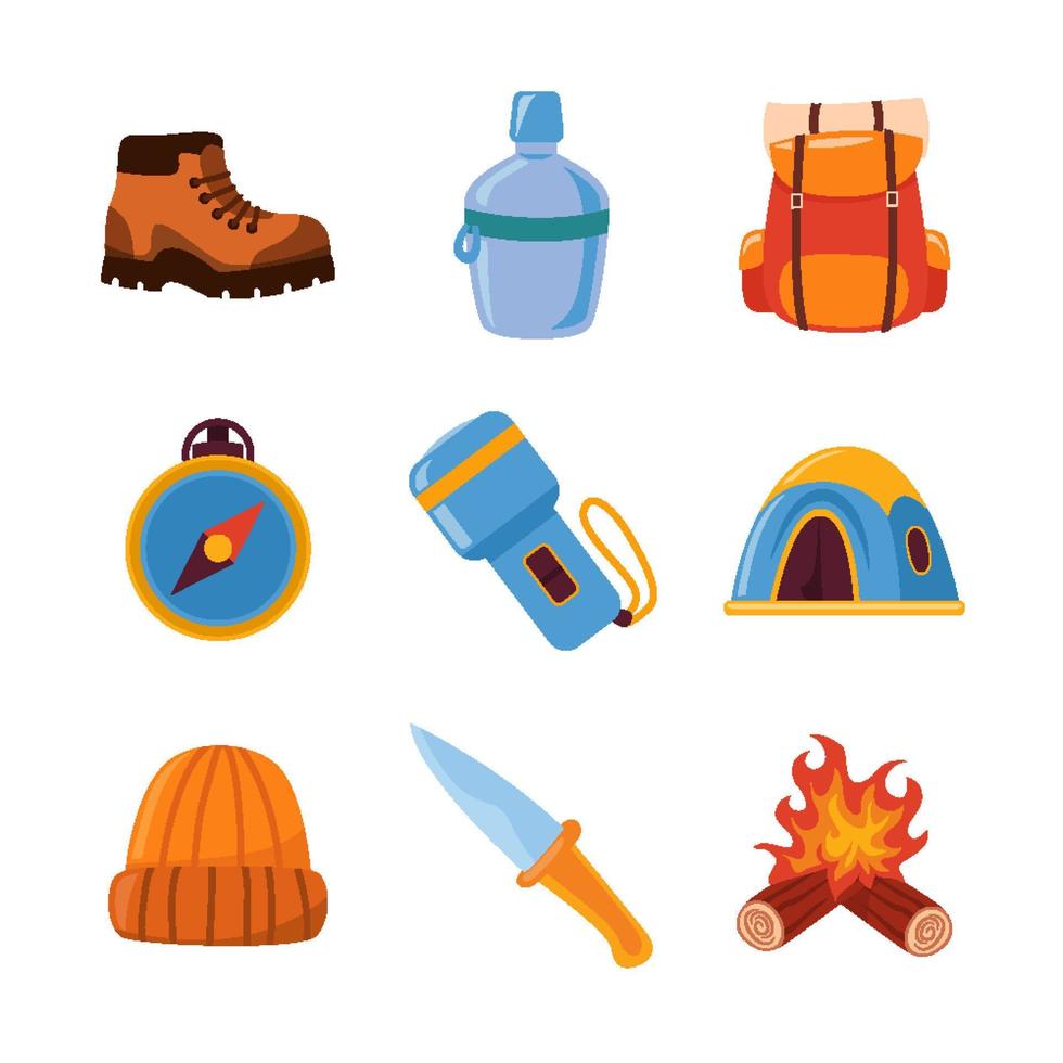 Fall Activity Hiking Icon Elements vector