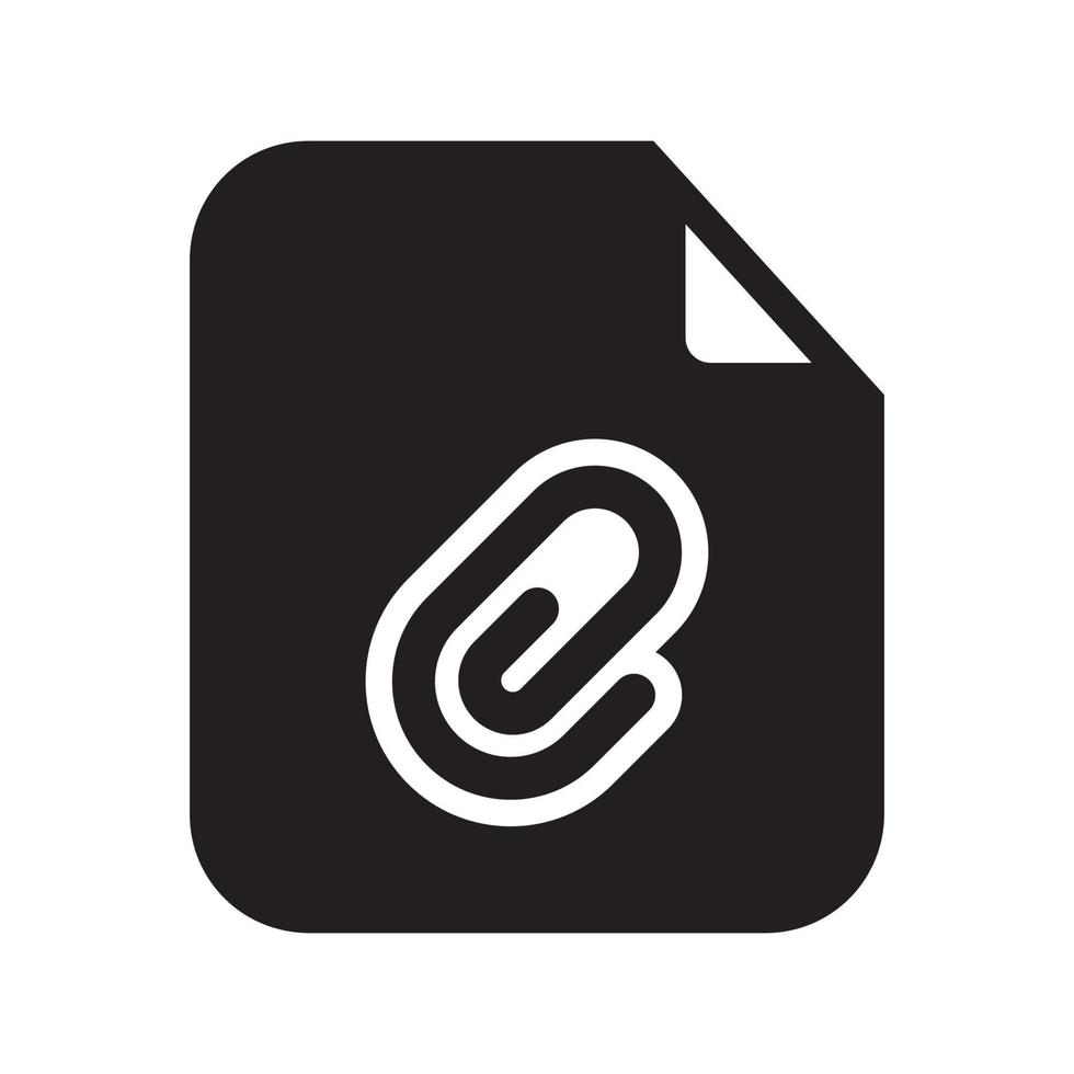 Attach File Icon Solid Style vector