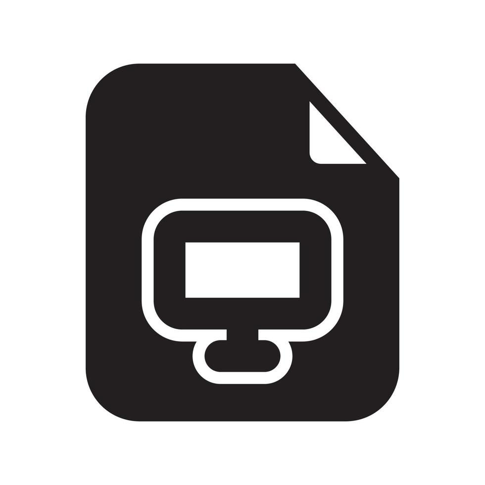 Computer File Icon Solid Style vector