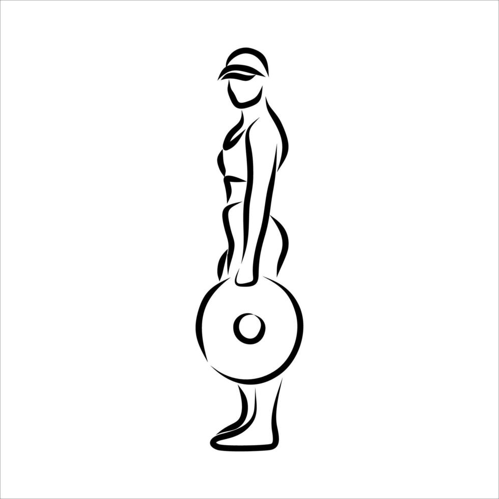 Line drawing of gym vector