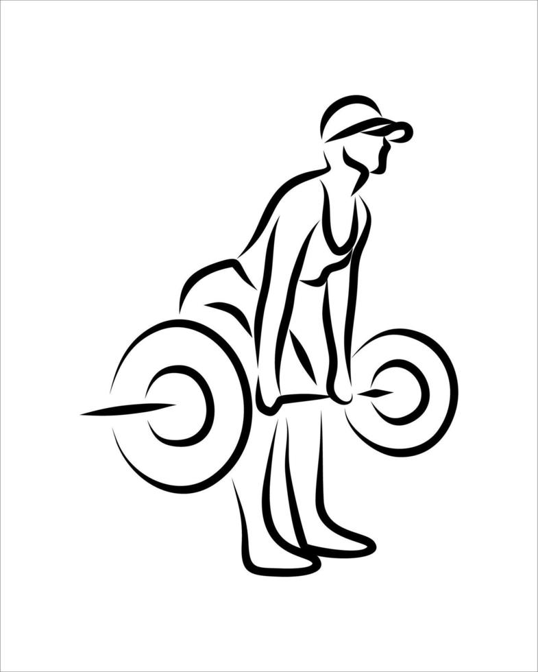 Line drawing of gym vector