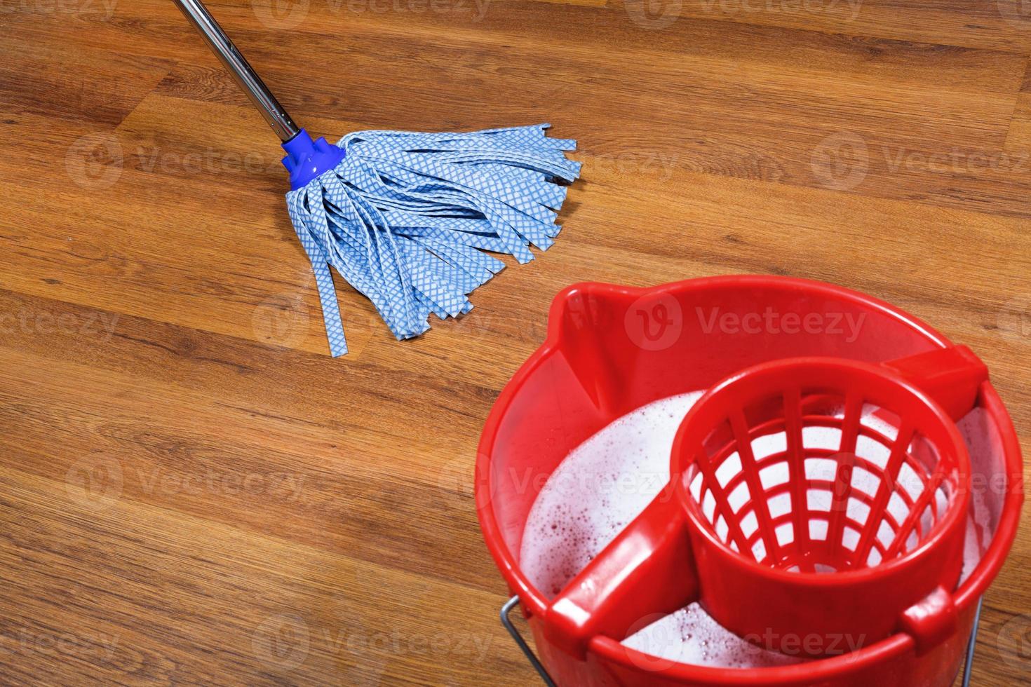 mopping of parquet floors photo