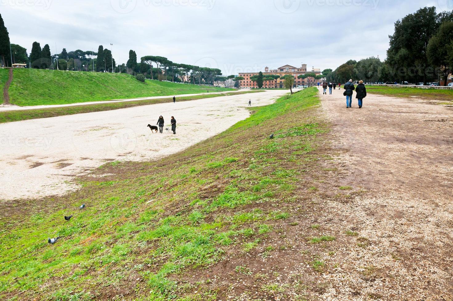 ground of ancient Circus Maximus in Rome photo
