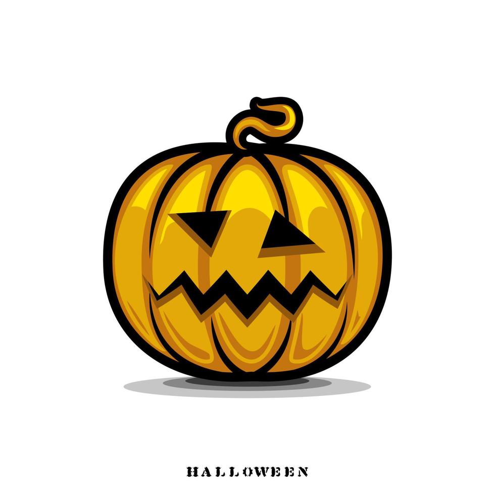 Monster Pumpkin cartoon Halloween vector 007