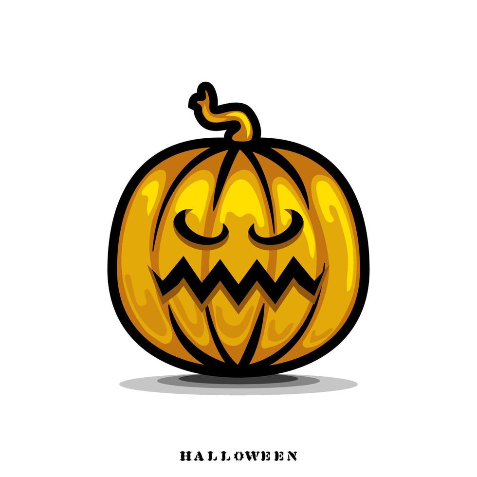 Monster Pumpkin cartoon Halloween vector 008