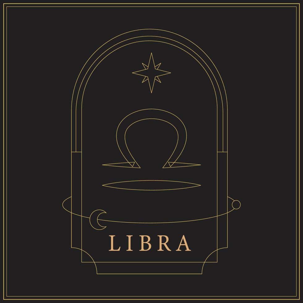 Gold Libra Zodiac Sign vector