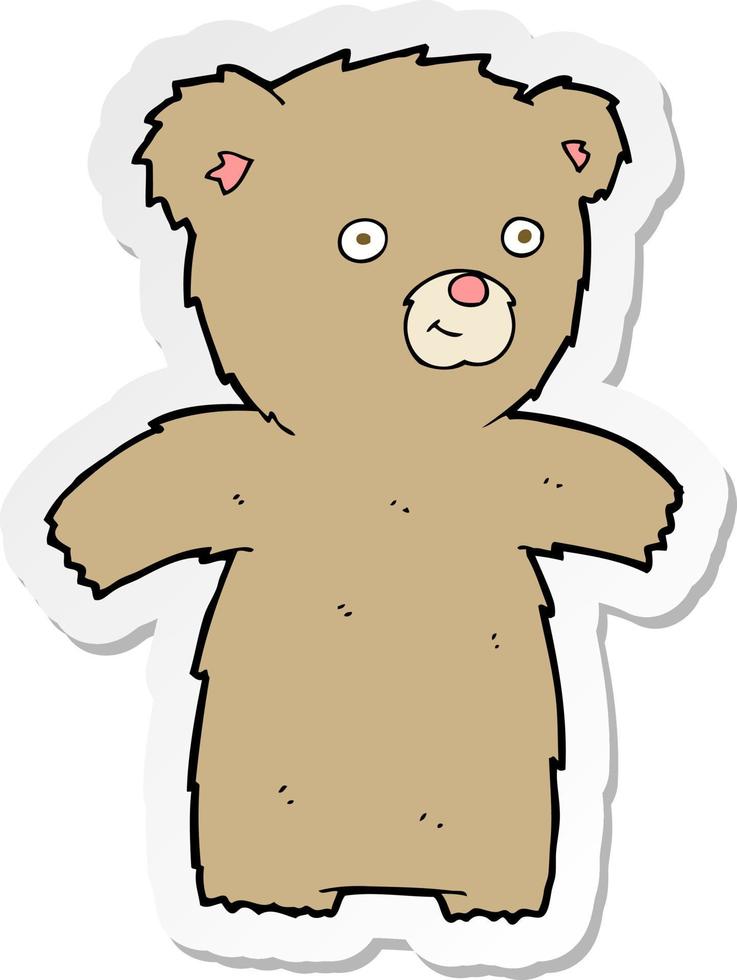 sticker of a cartoon teddy bear vector