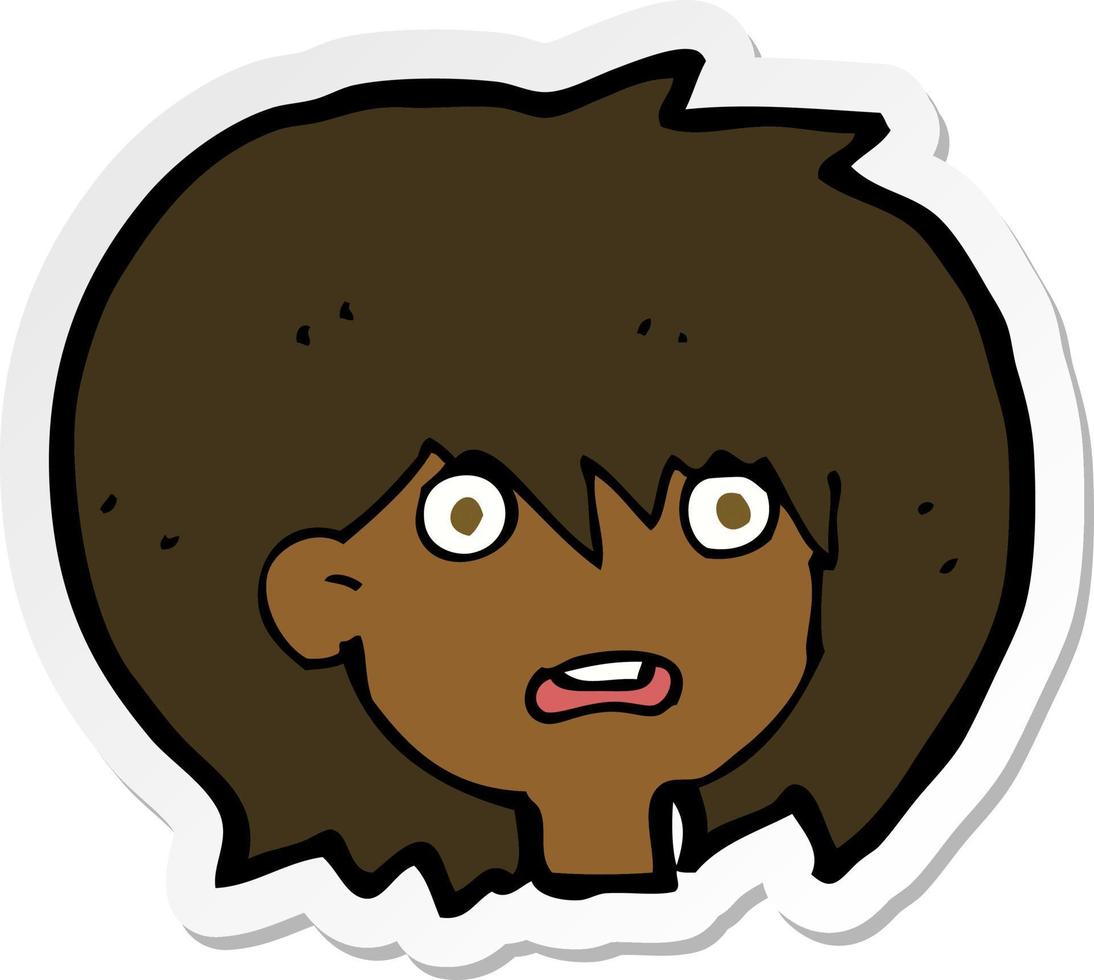 sticker of a cartoon shocked expression vector