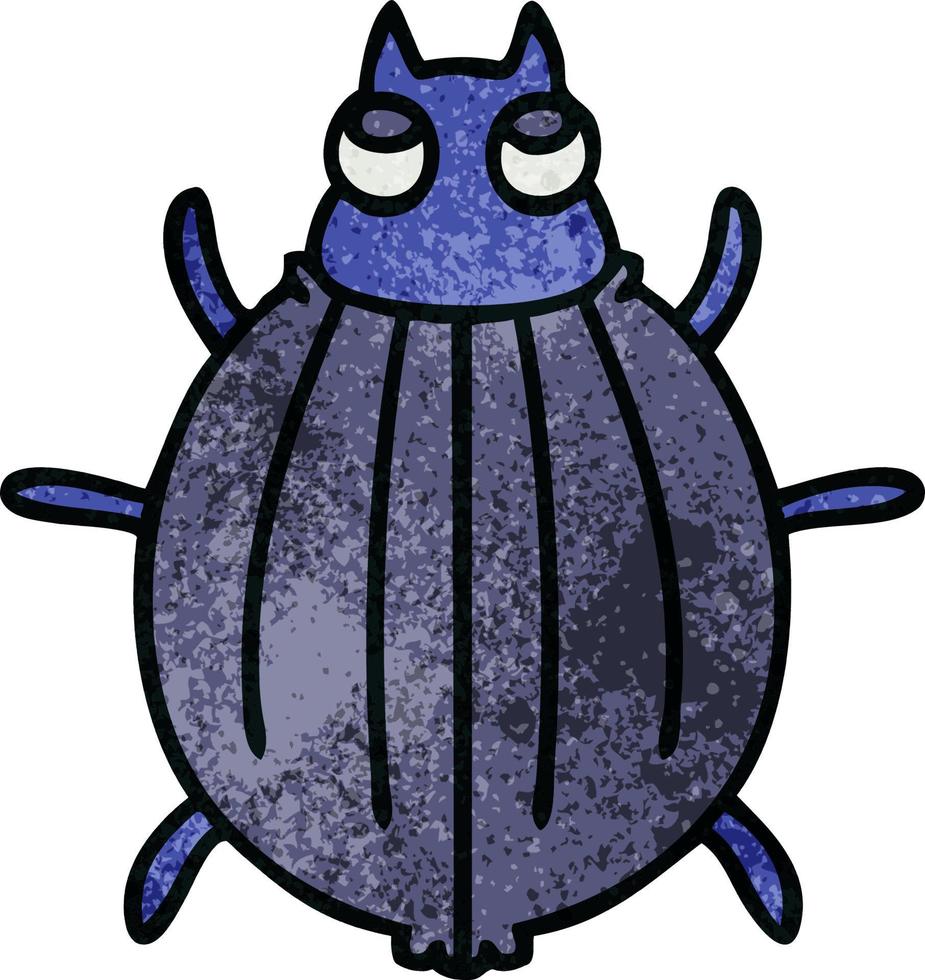 quirky hand drawn cartoon beetle vector