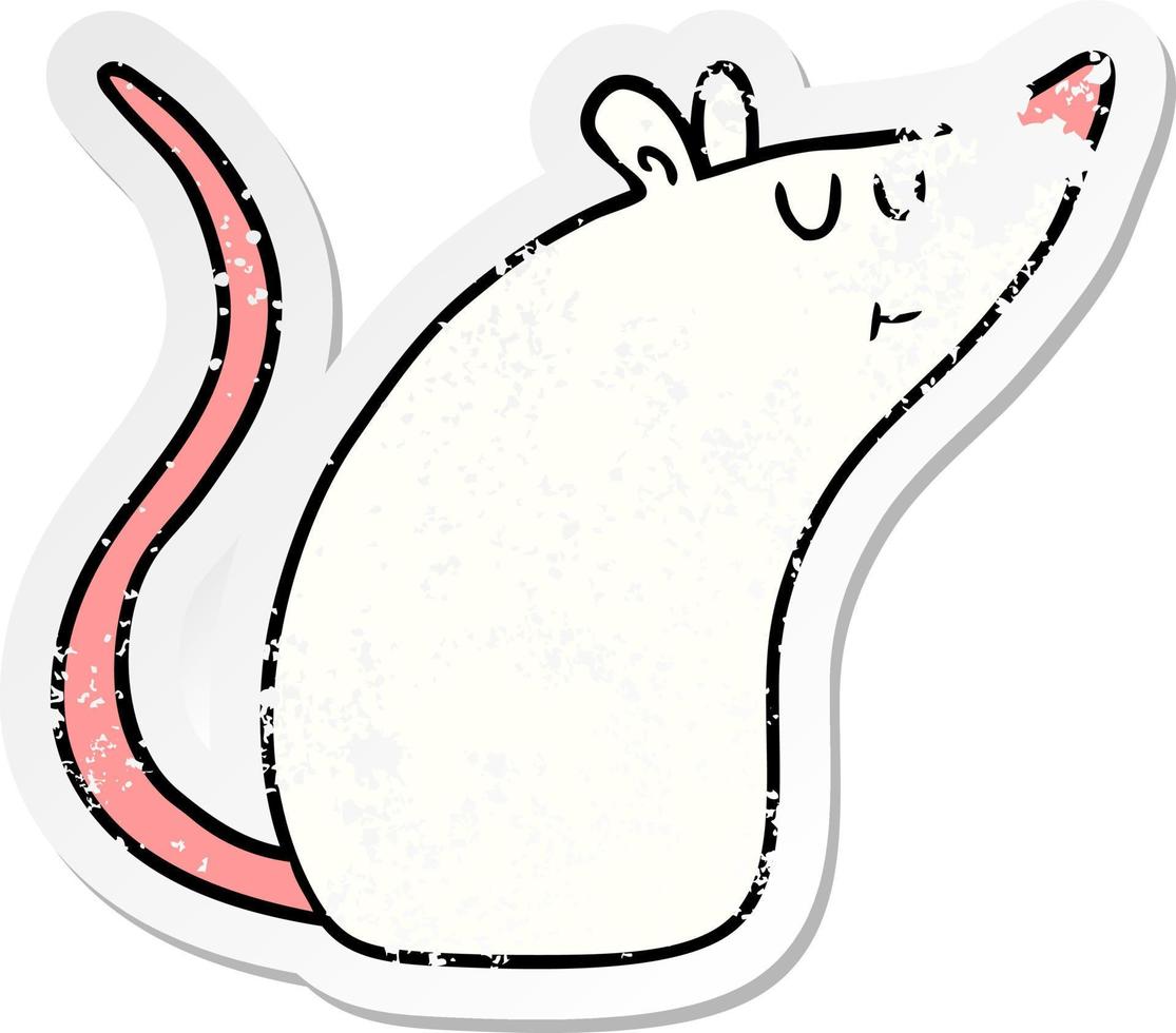 pegatina angustiada de un ratón blanco de dibujos animados 11679760 Vector  en Vecteezy