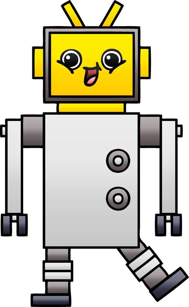 gradient shaded cartoon robot vector