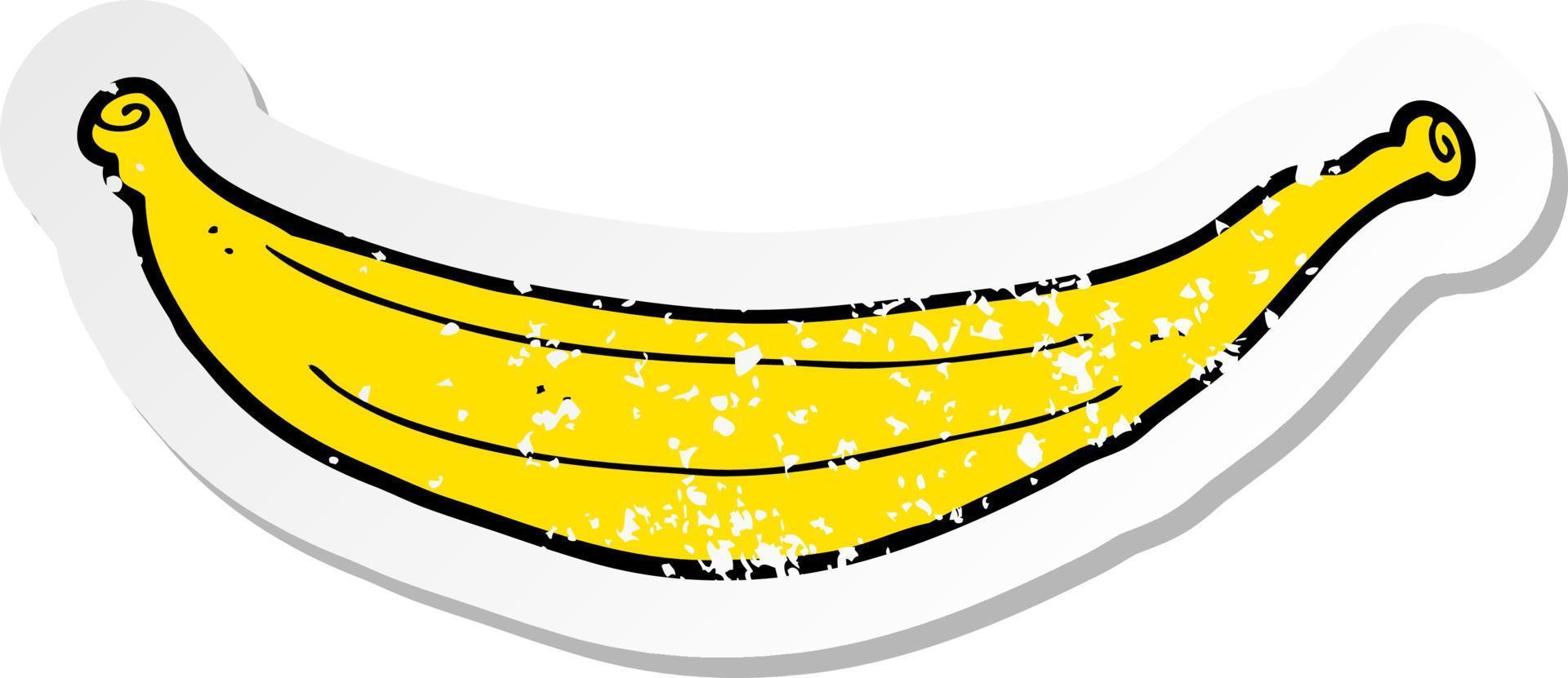 retro distressed sticker of a cartoon banana vector