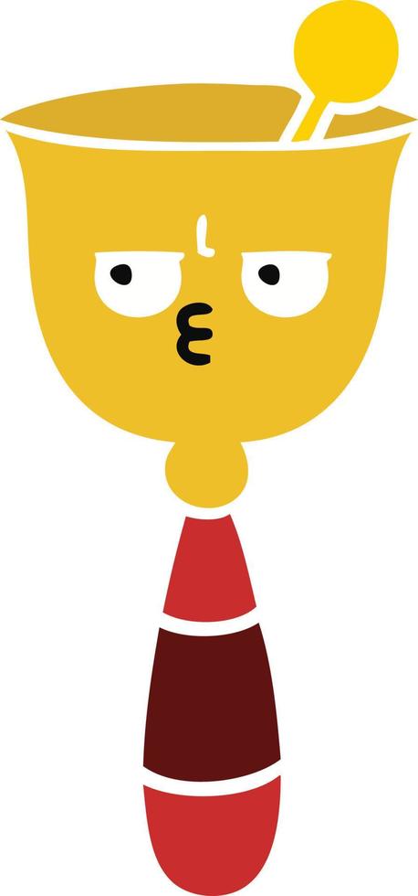flat color retro cartoon school bell vector