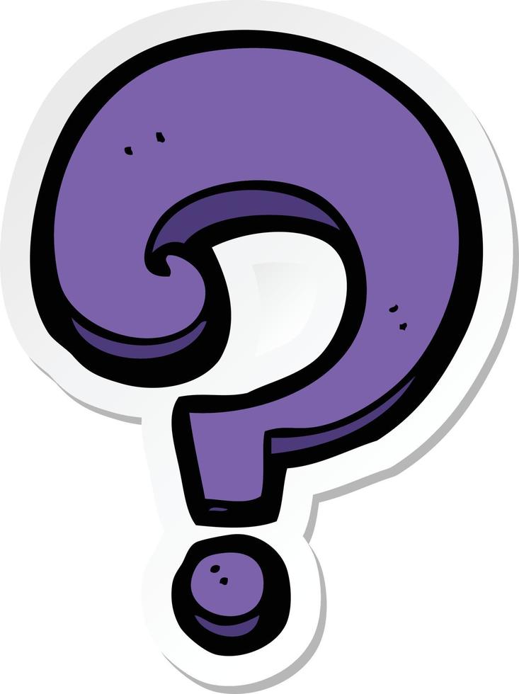 sticker of a cartoon question mark vector