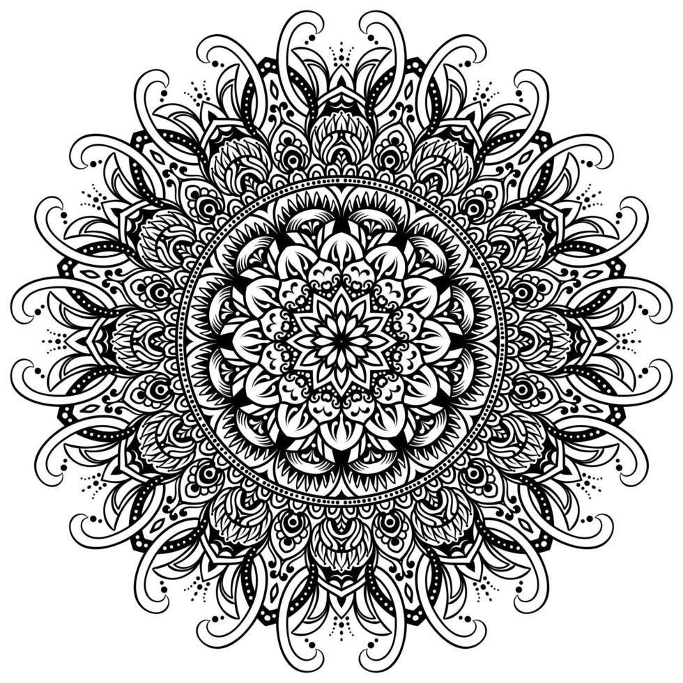 formas de mandala fáciles para colorear flor de mandala de vector ilustración de patrón de flor oriental