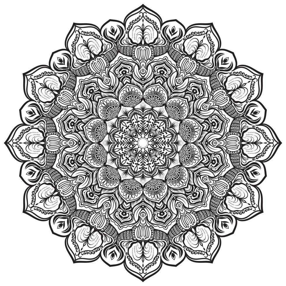 formas de mandala fáciles para colorear flor de mandala de vector ilustración de patrón de flor oriental