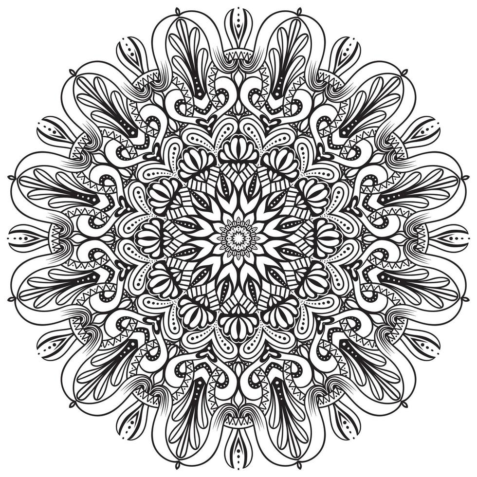 formas de mandala fáciles para colorear flor de mandala de vector ilustración de patrón de flor oriental