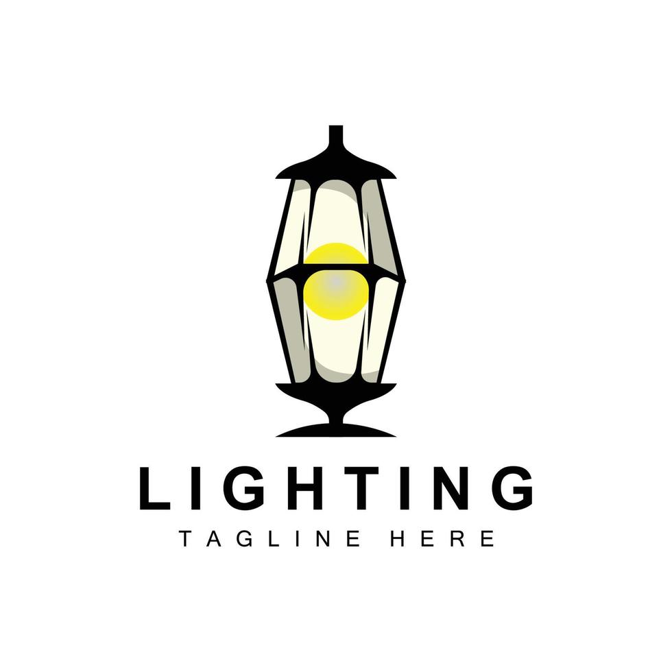 Lantern Lamp Logo Design, Life Lighting Vector, Lamp Logo Illustration, Product Brand vector