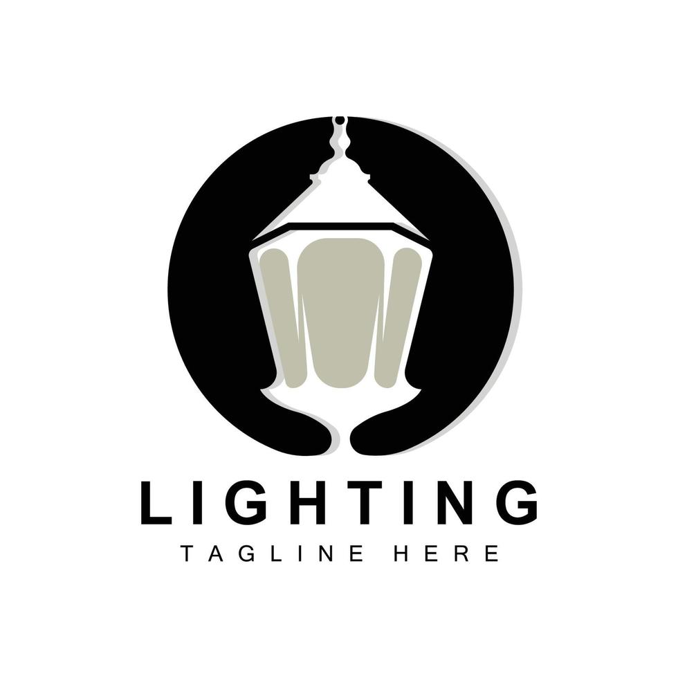 diseño de logotipo de lámpara de linterna, vector de iluminación de vida, ilustración de logotipo de lámpara, marca de producto