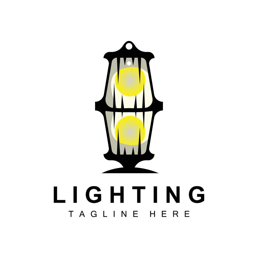 Lantern Lamp Logo Design, Life Lighting Vector, Lamp Logo Illustration, Product Brand vector