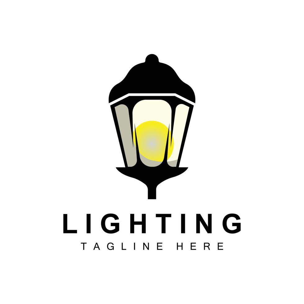 Lantern Lamp Logo Design, Life Lighting Vector, Lamp Logo Illustration, Product Brand vector