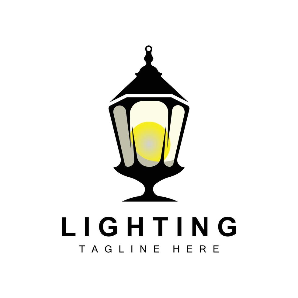 Lantern Lamp Logo Design, Life Lighting Vector, Lamp Logo Illustration, Product Brand vector