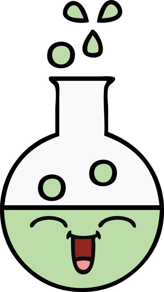 cute cartoon test tube vector