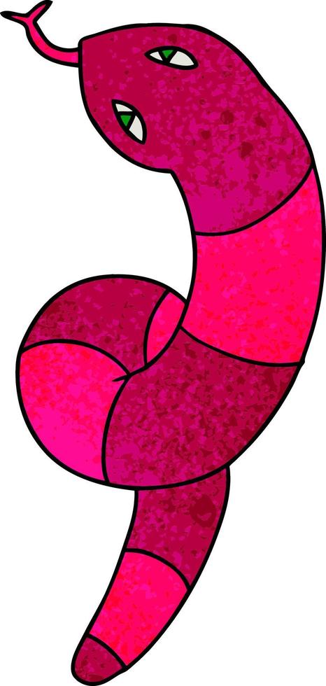textured cartoon of a long snake vector