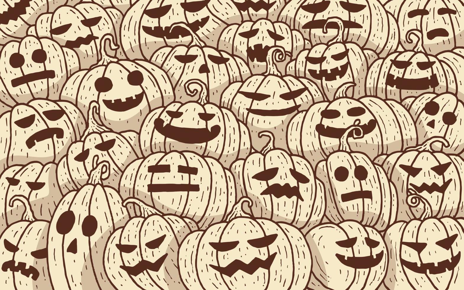 Halloween with pumpkin face expression cartoon collection vector