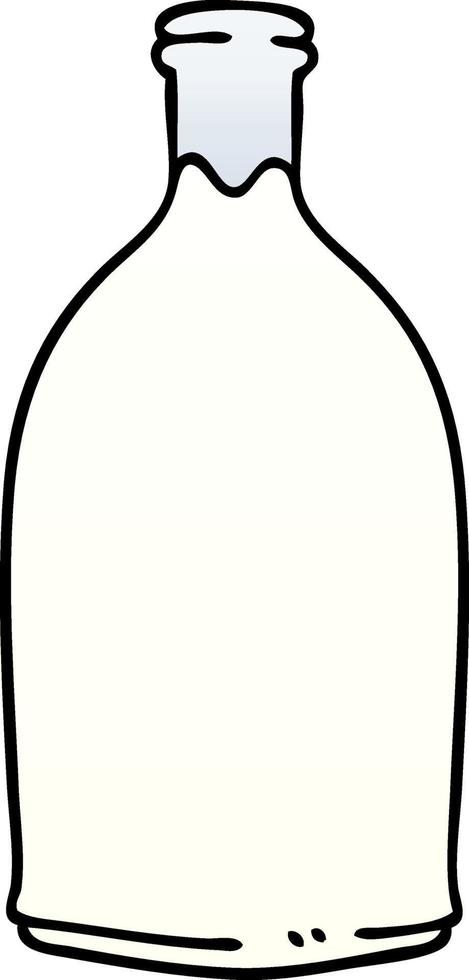 quirky gradient shaded cartoon milk bottle vector