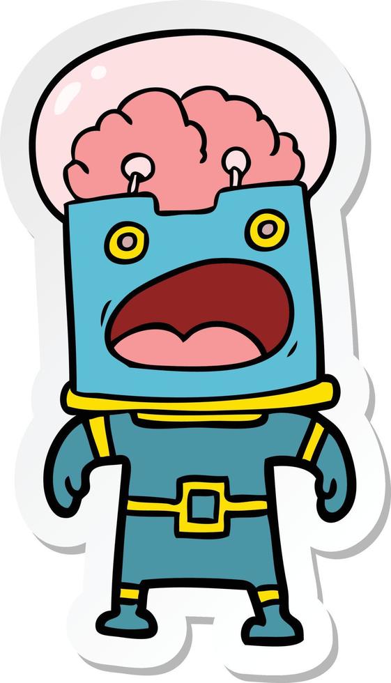 sticker of a cartoon robot vector