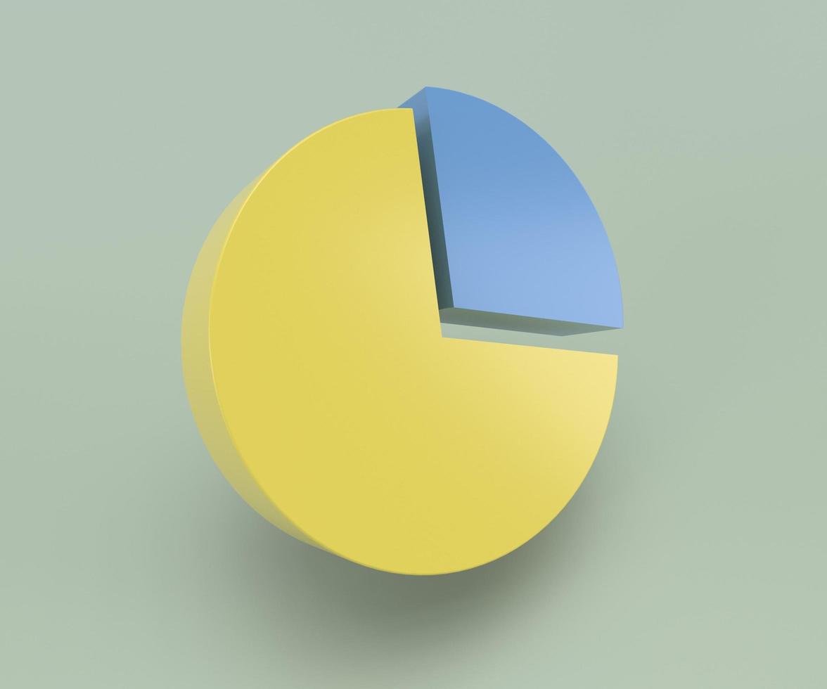 colorful pie chart graph icon 3d illustration, minimal 3d render illustration on on pastel Sprout background. photo