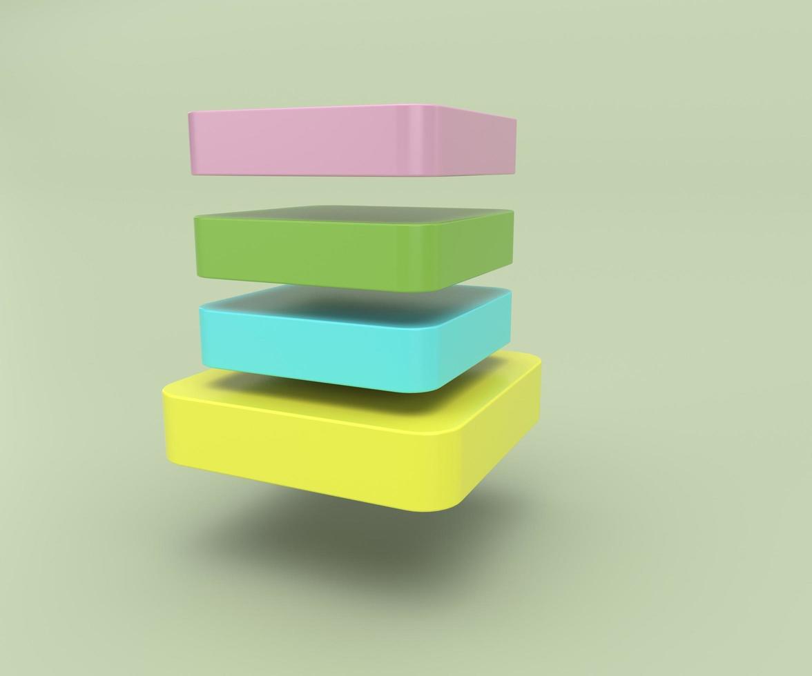 colorful 3d layer icon, minimal 3d render illustration on pastel Sprout background. photo