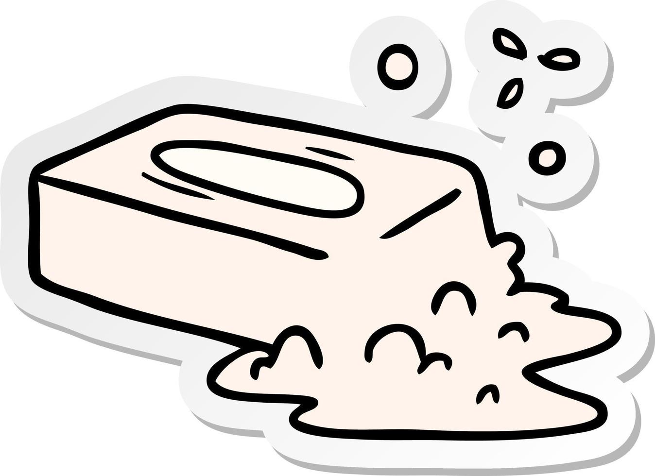 sticker cartoon doodle of a bubbled soap vector