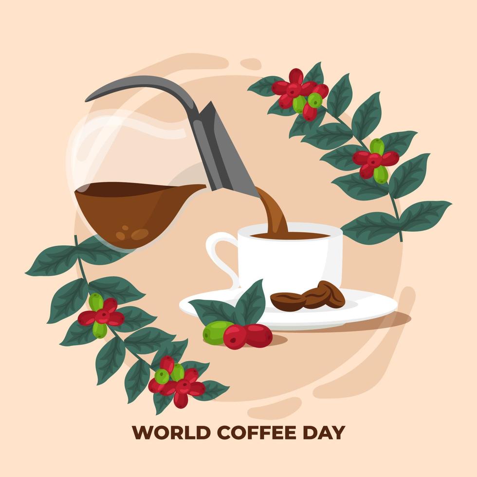 World Coffee Day Concept vector