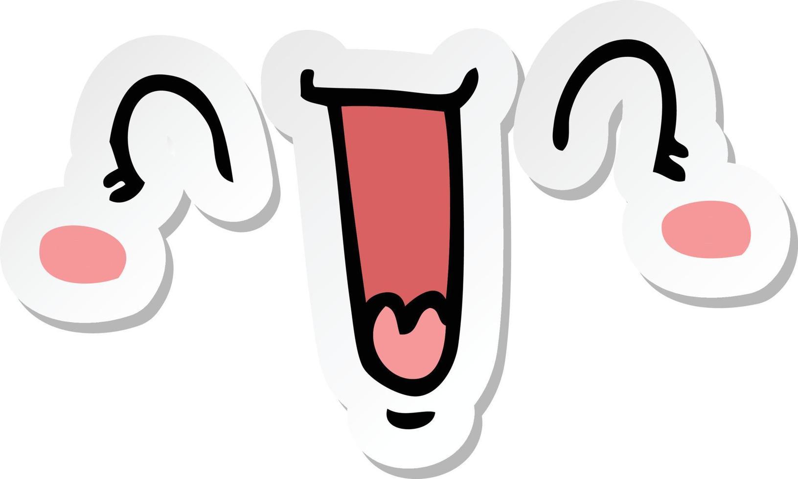 sticker of a happy cartoon face vector