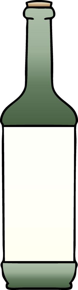 quirky gradient shaded cartoon wine bottle vector