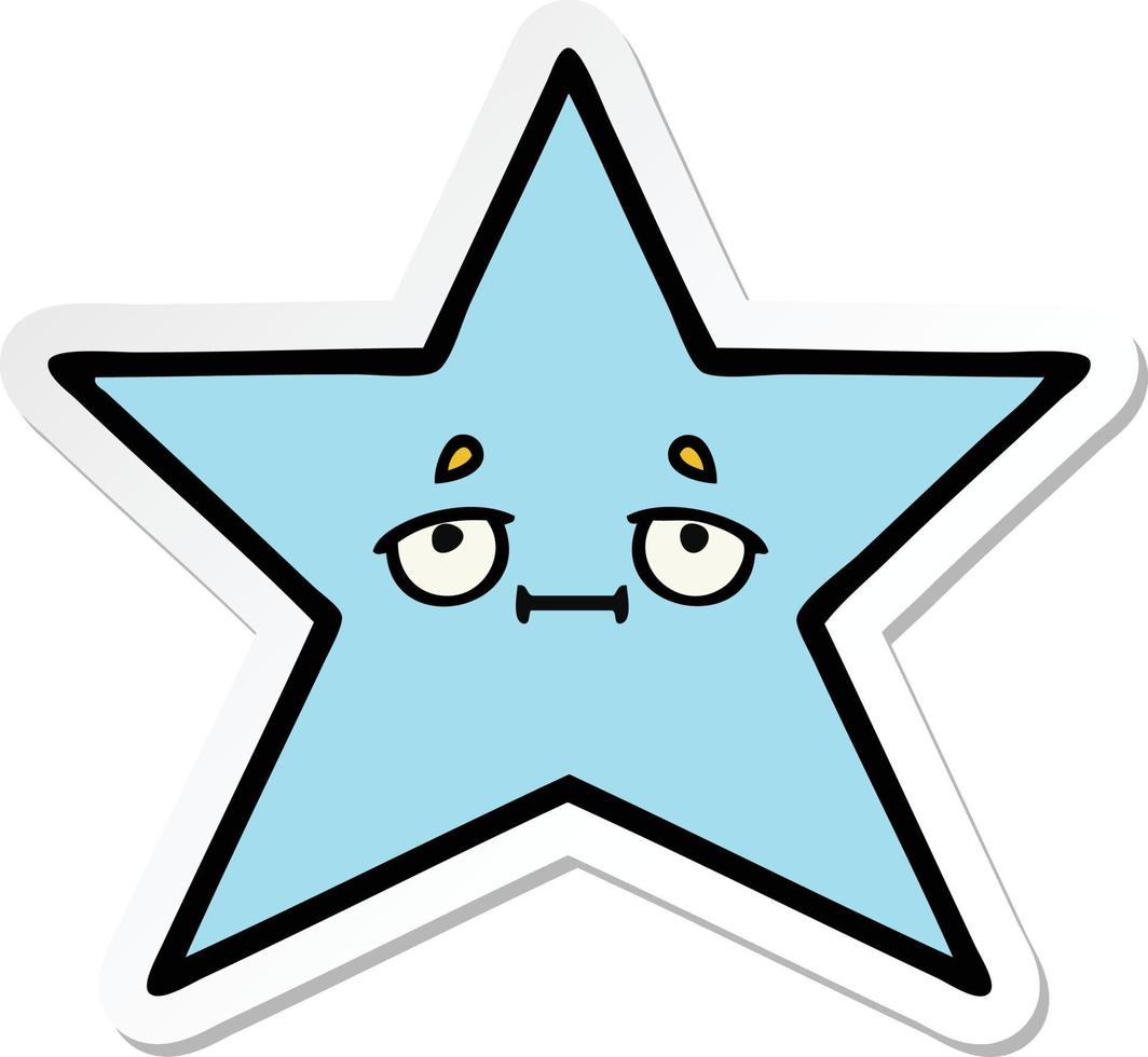 sticker of a cute cartoon star fish vector