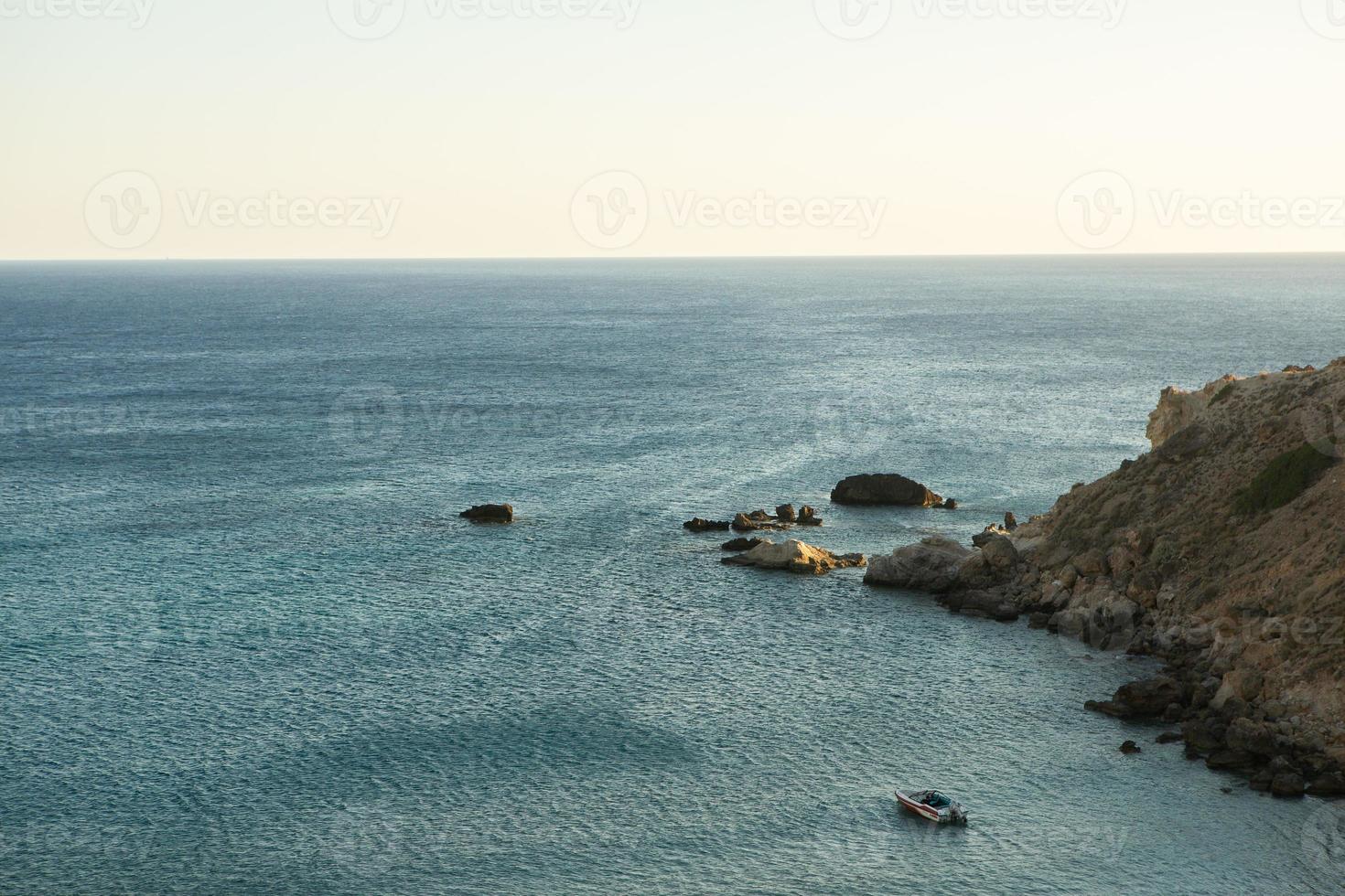 Beautiful landscape photo from the island of Crete, Greece. Summer nature from Crete.  Chill tourism from the Mediterranean Sea