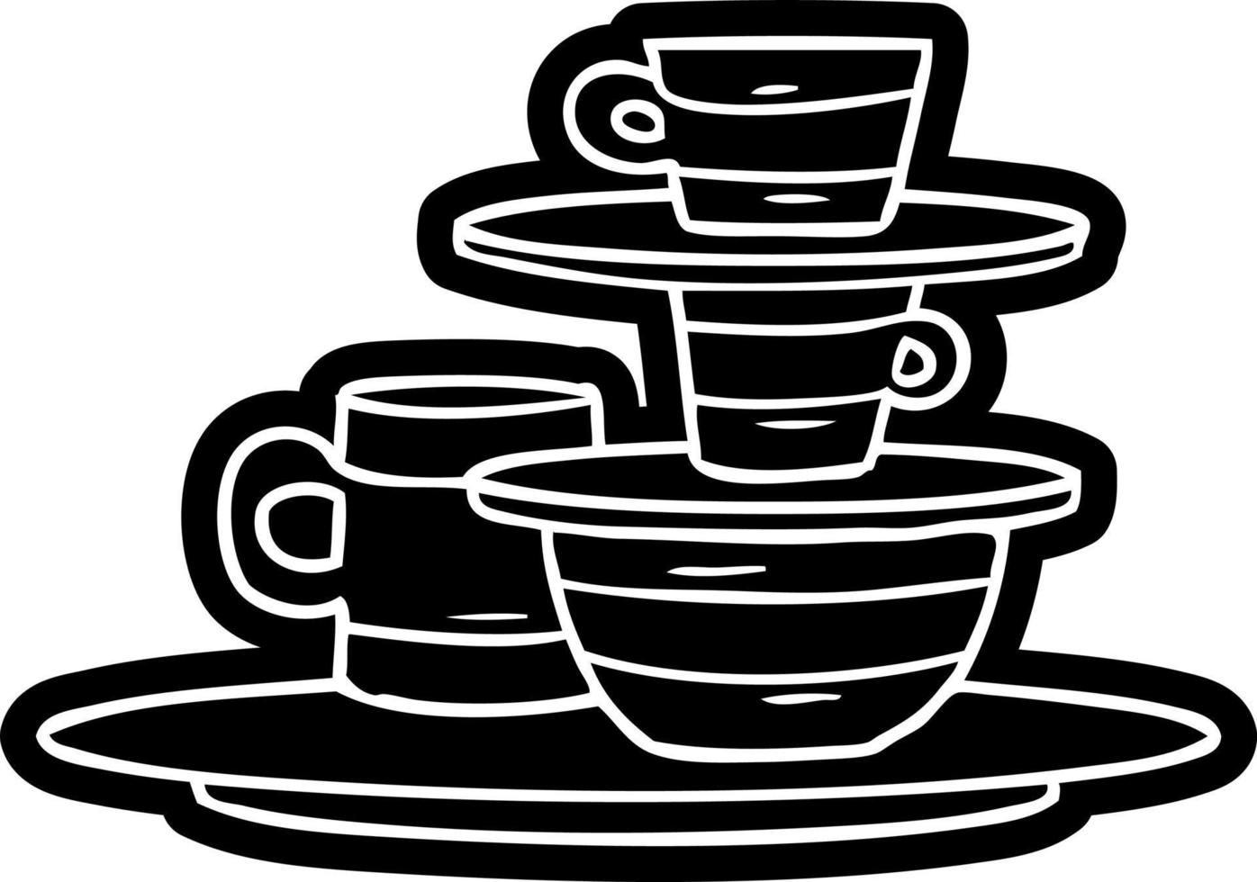 cartoon icon drawing of colourful bowls and plates 11681025 Vector Art