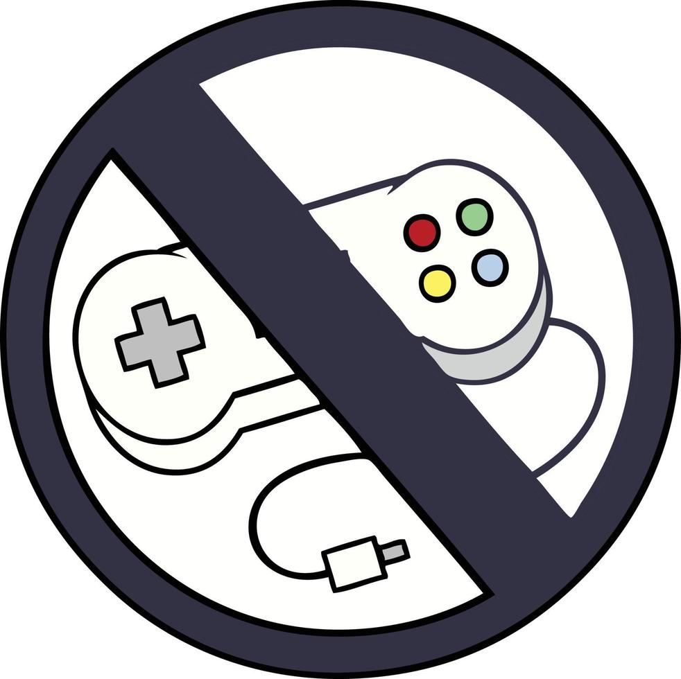 cute cartoon no gaming sign vector