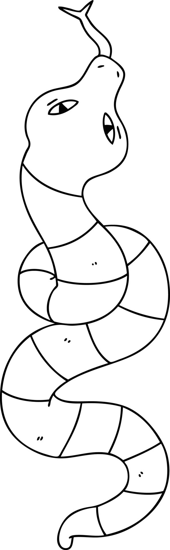 quirky line drawing cartoon snake 11681293 Vector Art at Vecteezy