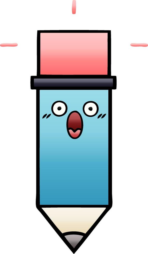gradient shaded cartoon pencil vector