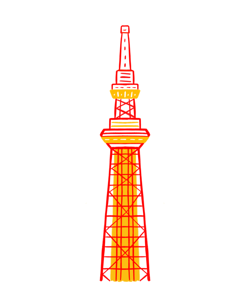 Tokyo Sky Tree in flat design style png